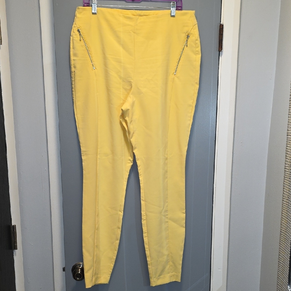 INC International Concepts Yellow Straight Leg Pants